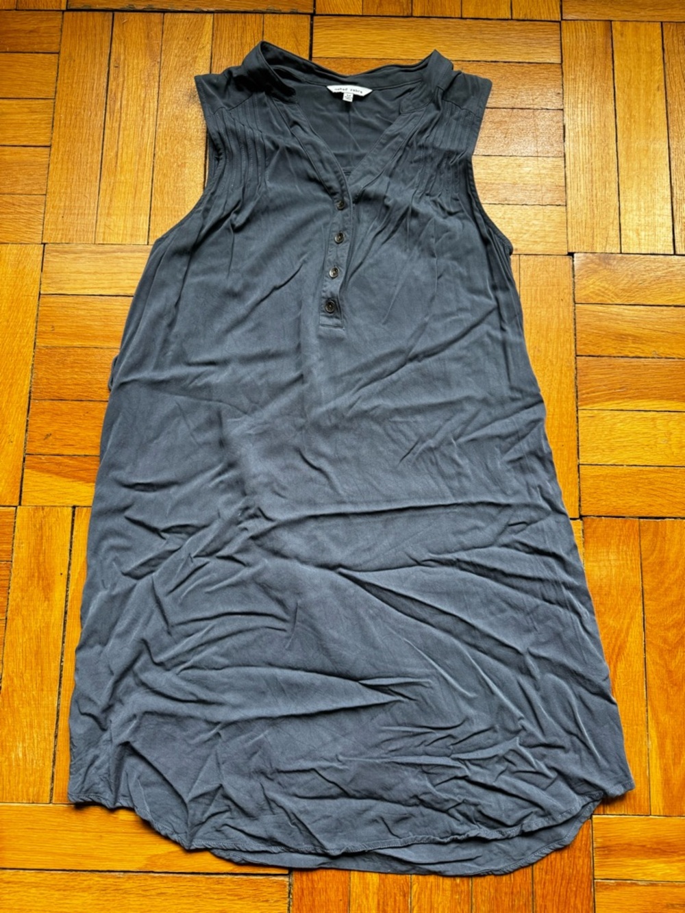 Naked Zebra Sleeveless Henley Tank - Slate Blue